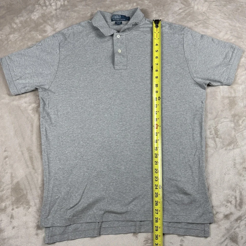 Polo By Ralph Lauren Shirt Mens Large Gray Cotton Short Sleeve Polo Pony Logo